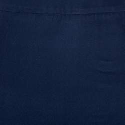 Pre Owned Armani Collezioni Navy Blue Crepe Pencil Skirt M