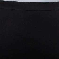 Pre Owned Armani Collezioni Black Crepe Faux Wrap Detail Palazzo Trousers L