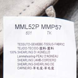 مملوكة مسبقًا Armani Collezioni Grey Suede Paneled Fur lined Long Coat M