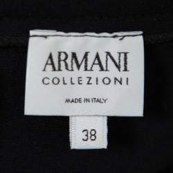 مملوكة مسبقًا فستان أرماني كوليزيوني تريكو أسو بديرابيه وسط مزين مقاس صغير - سمول