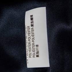 Pre Owned Armani Collezioni Midnight Blue Velvet Embellished Mesh Collar Blazer & Wide Leg Pants L