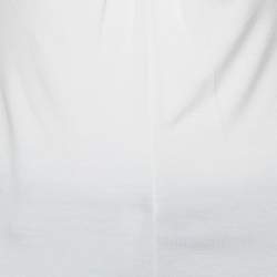 مملوكة مسبقًا Armani Collezioni White Knit Draped Neck Detail Top M