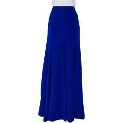 Pre Owned Armani Collezioni Blue Crepe Maxi Skirt M