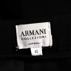 Pre Owned Armani Collezioni Black Georgette Pleated Palazzo Pants S