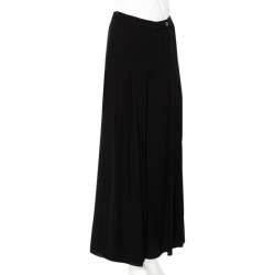 Pre Owned Armani Collezioni Black Georgette Pleated Palazzo Pants S