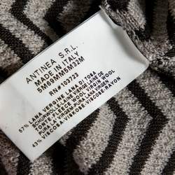 مملوكة مسبقًا Armani Collezioni Monochrome Jacquard Knit Roundneck T-Shirt XL