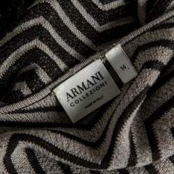 مملوكة مسبقًا Armani Collezioni Monochrome Jacquard Knit Roundneck T-Shirt XL