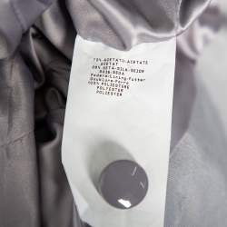 Pre Owned Armani Collezioni Grey Crepe Bow Detail Collarless Jacket & Straight Leg Trousers S