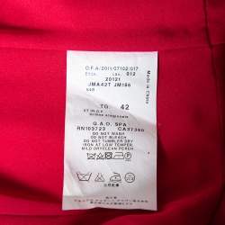 مملوكة مسبقًا Armani Collezioni Ruby Pink Cotton & Silk Pintuck Detail Sheath Dress M