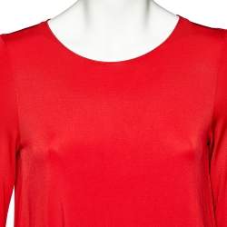 Armani Collezioni Red Jersey Round Neck Top M