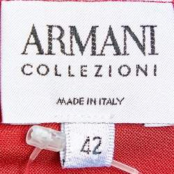 Armani Collezioni Red Jersey Round Neck Top M