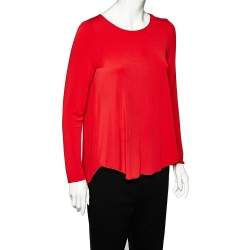 Armani Collezioni Red Jersey Round Neck Top M