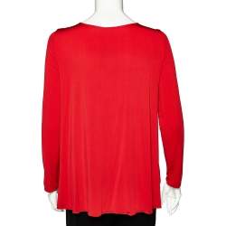 Armani Collezioni Red Jersey Round Neck Top M