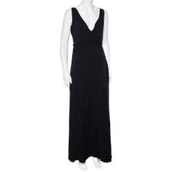 Armani Collezioni Black Silk Sleeveless Maxi Dress M