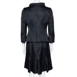 Armani Collezioni Black Jacquard Wool Sleeveless Dress & Button Front Jacket M
