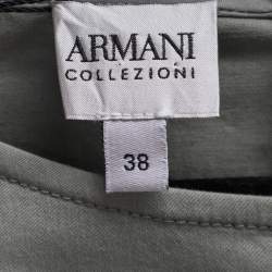 Pre Owned Armani Collezioni Light Green Cotton Shift Dress S