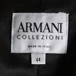 Pre Owned Armani Collezioni Black Pin Striped Crepe Single Breasted Suit M 