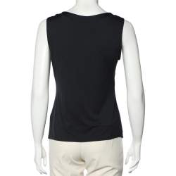 مملوكة مسبقًا Armani Collezioni Black Knit Sleeveless Top L