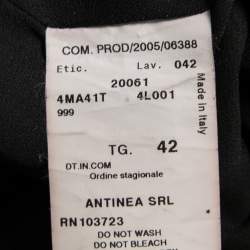 Pre Owned Armani Collezioni Black Acetate Back Embellished Side Slit Maxi Dress M