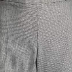 Pre Owned Armani Collezioni Grey Wool Crepe Straight Leg Pants L
