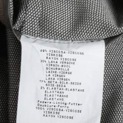 Pre Owned Armani Collezioni Grey Wool Crepe Straight Leg Pants L