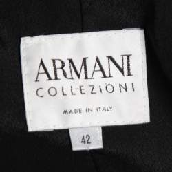 Pre Owned Armani Collezioni Black Crepe Appliqued Blazer M