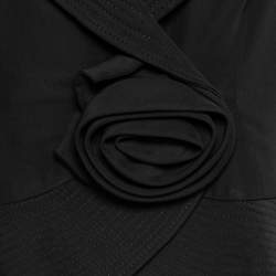 Pre Owned Armani Collezioni Black Crepe Appliqued Blazer M