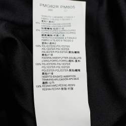 Pre Owned Armani Collezioni Black Velvet Jeweled Button Blazer M