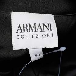 Pre Owned Armani Collezioni Black Velvet Jeweled Button Blazer M