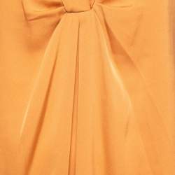 Pre Owned Armani Collezioni Orange Silk V-Neck Sleeveless Top S