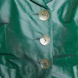 مملوكة مسبقًا جاكيت بليزر أرماني كوليزيوني قطن  أخضر أزرار صدف مقاس متوسط - ميديوم