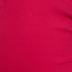 مملوكة مسبقًا Armani Collezioni Pink Crepe Silk Sleeveless Ruffled Maxi Dress L