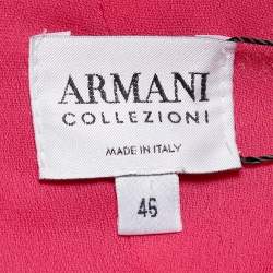 مملوكة مسبقًا Armani Collezioni Pink Crepe Silk Sleeveless Ruffled Maxi Dress L