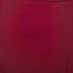 Pre Owned Armani Collezioni Pink Silk Satin Ruffle Detail Maxi Skirt M