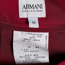 Pre Owned Armani Collezioni Pink Silk Satin Ruffle Detail Maxi Skirt M