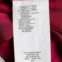 Pre Owned Armani Collezioni Pink Silk Satin Ruffle Detail Maxi Skirt M