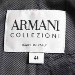 Pre Owned Armani Collezioni Charcoal Grey Pinstriped Wool Tailored Suit M