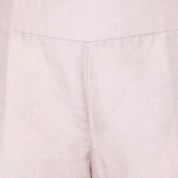 مملوكة مسبقًا Armani Collezioni Blush Pink Linen High Waisted Pants M