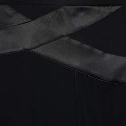 Pre Owned Armani Collezioni Black Silk Paneled Midi Skirt S