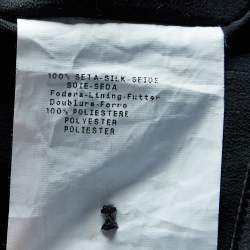 Pre Owned Armani Collezioni Black Silk Paneled Midi Skirt S