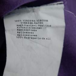 Armani Collezioni Purple Synthetic Pintuck Button Front Tunic S