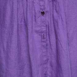 Armani Collezioni Purple Synthetic Pintuck Button Front Tunic S