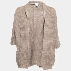 Armani Collezioni Light Brown Wool Shawl Collar Cardigan M