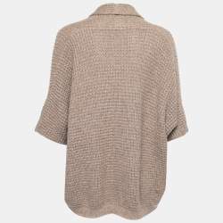 Armani Collezioni Light Brown Wool Shawl Collar Cardigan M