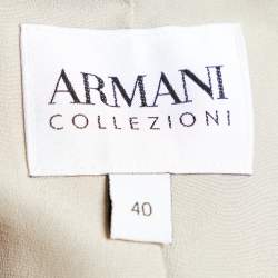 مملوكة مسبقًا Armani Collezioni Beige Animal Printed Textured cotton Blazer S