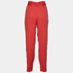 مملوكة مسبقًا Armani Collezioni Pink Silk Belted Pants S