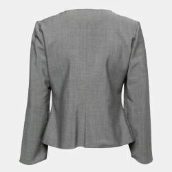 مملوكة مسبقًا Armani Collezioni Grey Wool Double Breasted Blazer M