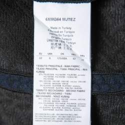 مملوكة مسبقًا Armani Collezioni Navy Blue Embossed Tie-Up Detail Blazer M