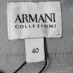 Armani Collezioni Pale Grey Stretch Wool Trousers S