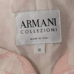 Pre Owned Armani Collezioni Pink Floral Jacquard Button Front Suit Jacket L